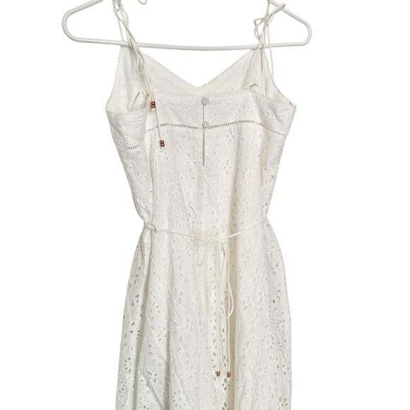 Kivari Women’s Faye Tiered Eyelet Midi Dress - White, New, Size 4 - Picture 9 of 11